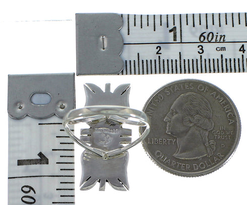 Opal And Turquoise Inlay Sterling Silver Ring Size 8-3/4 AX53833